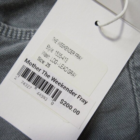 NWT Mother The Weekender in Lead Gray Chalk It Up Stretch Flare Jeans 25 - Picture 4 of 10